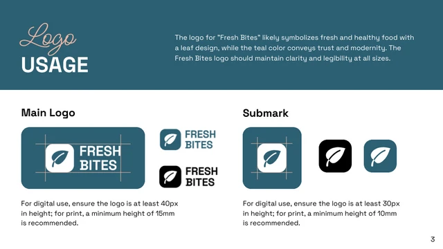 Flat Color Fresh Bites Brand Guidelines - Page 3