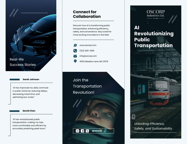 AI for Public Transportation Systems C Fold Brochure - Page 1