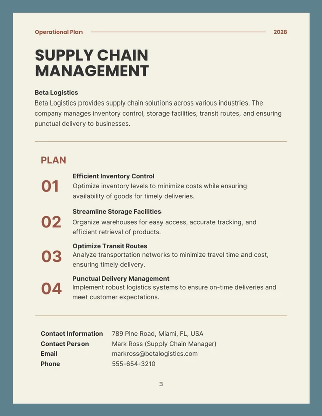 Creamy Gray And Blue Minimalist Operational Plan - Page 3