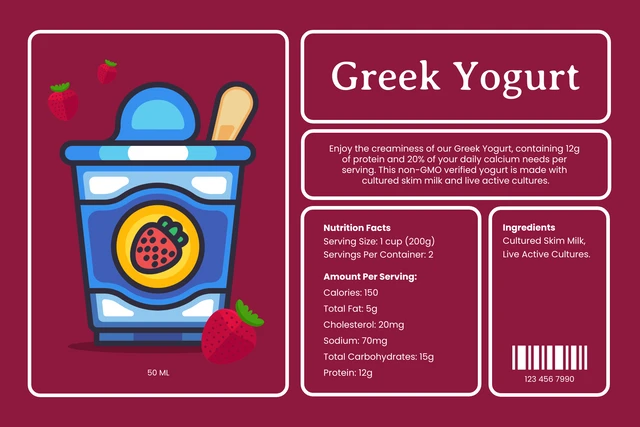 Vibrant Visual Food Label Template