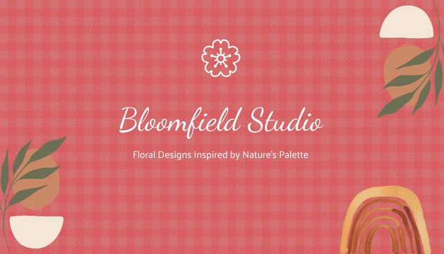 Red Floral Business Card - Page 1