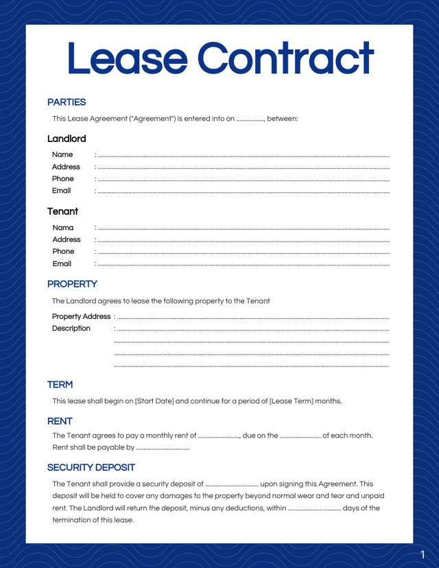 Professional Lease Contract