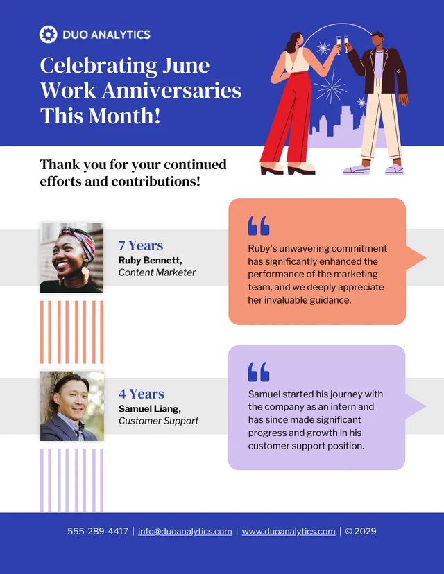 Monthly Work Anniversary Email Newsletter Template