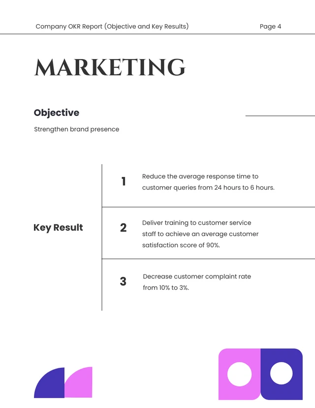 White Shape Minimalist Colorful OKR Report - Page 4