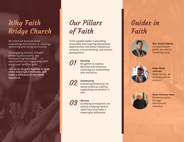 Maroon Simple Church Tri-fold Brochure - Page 2