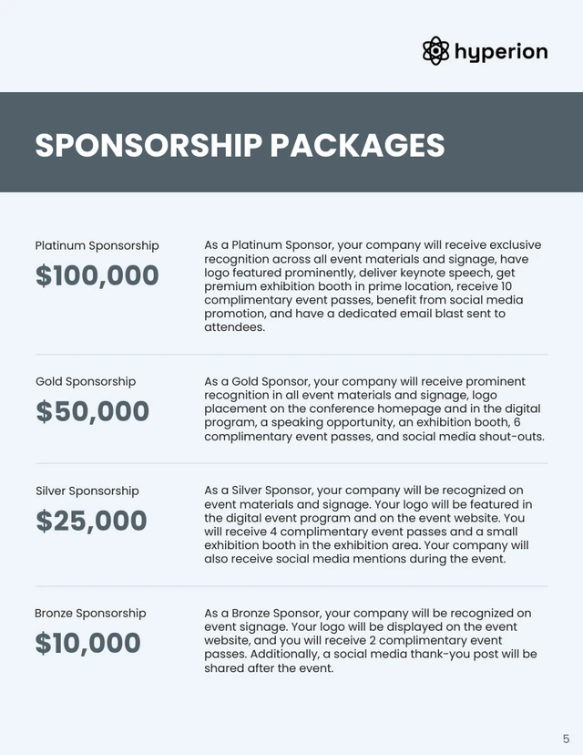 Gray Monochrome Sponsorship Proposal - Page 5