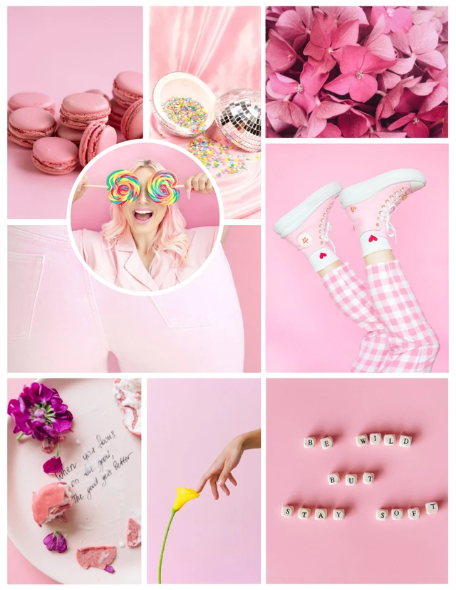 Pink Cute Aesthetic Photo Collages Template