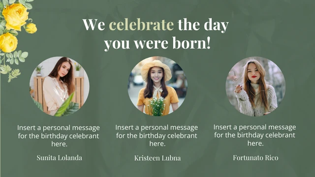 Green And White Modern Luxury Floral Celebrate Birthday Presentation - Page 3