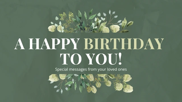 Green And White Modern Luxury Floral Celebrate Birthday Presentation - Page 1