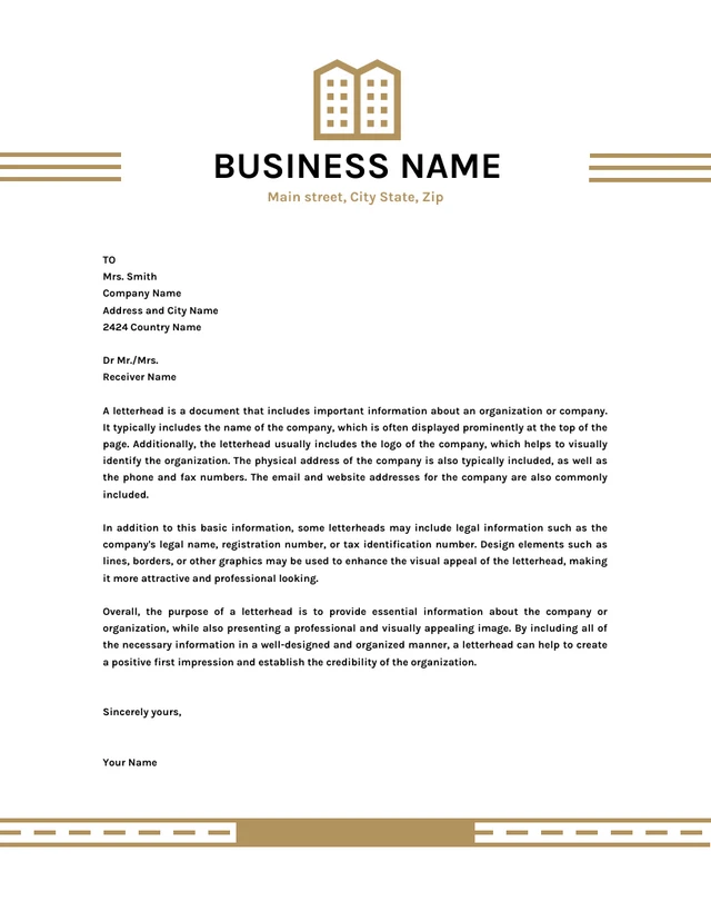 White Clean Business Letterhead Template
