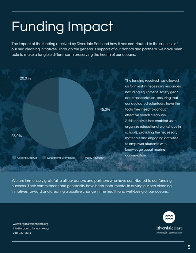 Dark Blue Ocean Annual Charity Reports - Page 5