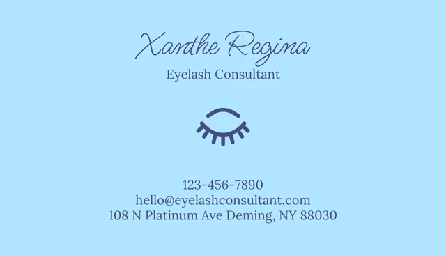 Light Blue Simple Zigzag Texture Lash Business Card - Page 2