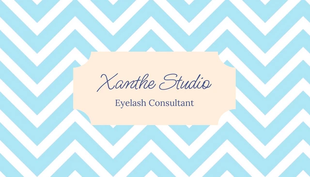 Light Blue Simple Zigzag Texture Lash Business Card - Page 1