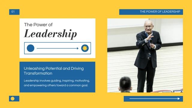 Simple Elegant Yellow and Blue Leadership Presentation - Page 1