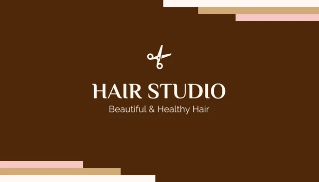 Hair Studio Modern Dersign Hair Salon Business Card - Page 1