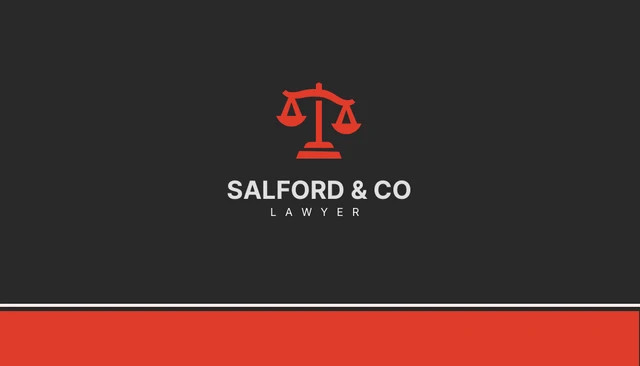 Black And Red Modern Professional Lawyer Business Card - Page 1