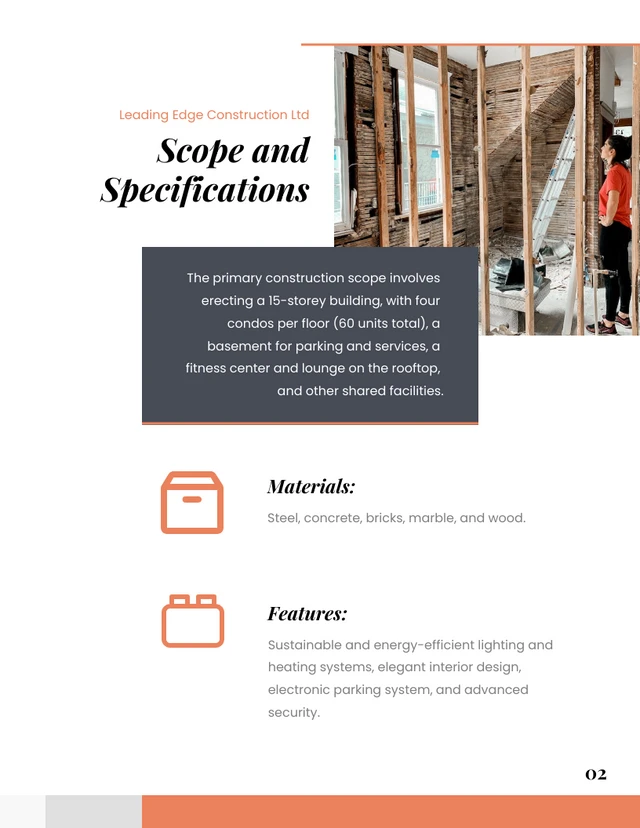 Modern Dark And Orange Proposal Construction - Page 2