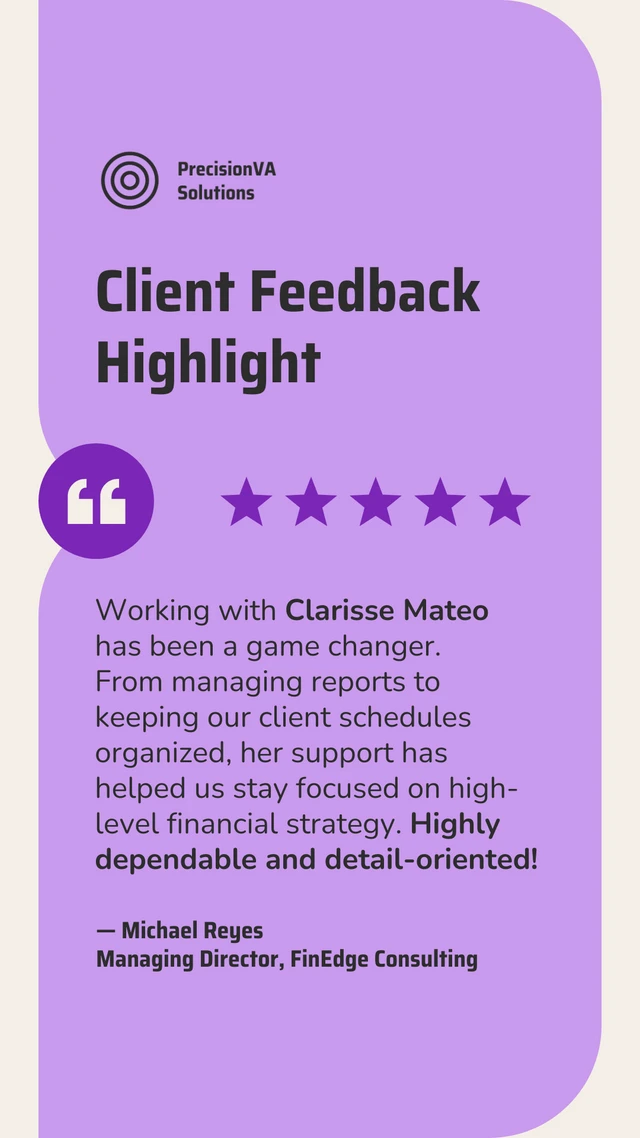 Client Feedback Highlight Instagram Story Template Client Feedback Highlight Instagram Story Template