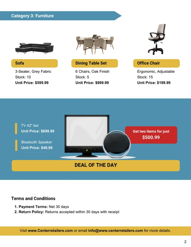 Retail Price List Template - Page 2