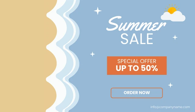 Blue Summer Fashion Sale Banner