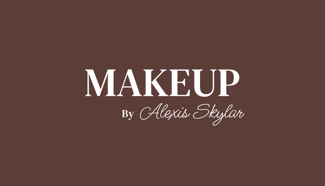 Dark Brown And Light Grey Classic Make-Up Artist Business Card - Page 1