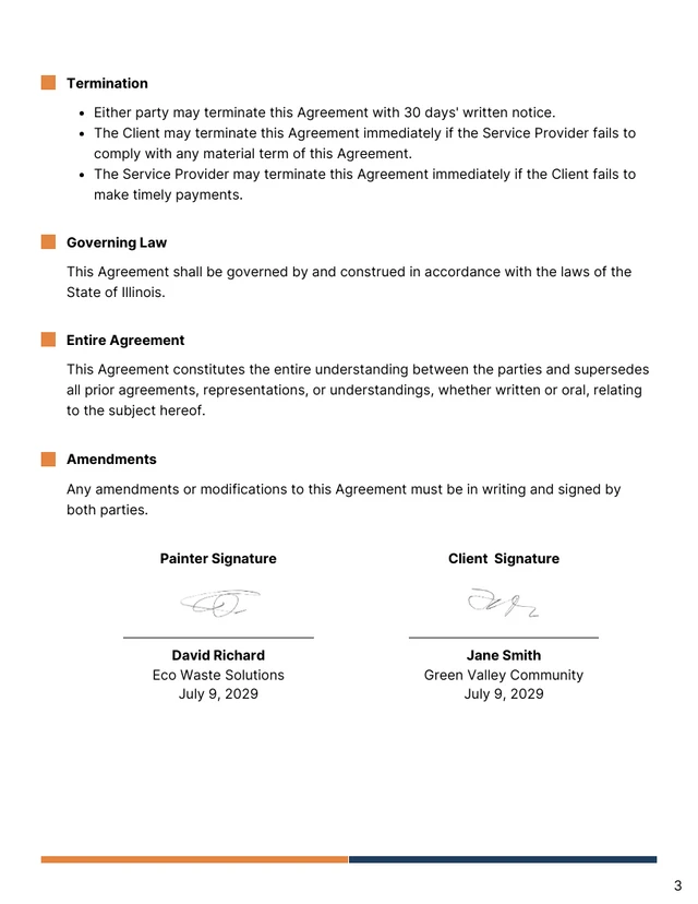 Waste Management Contract Template - Page 3