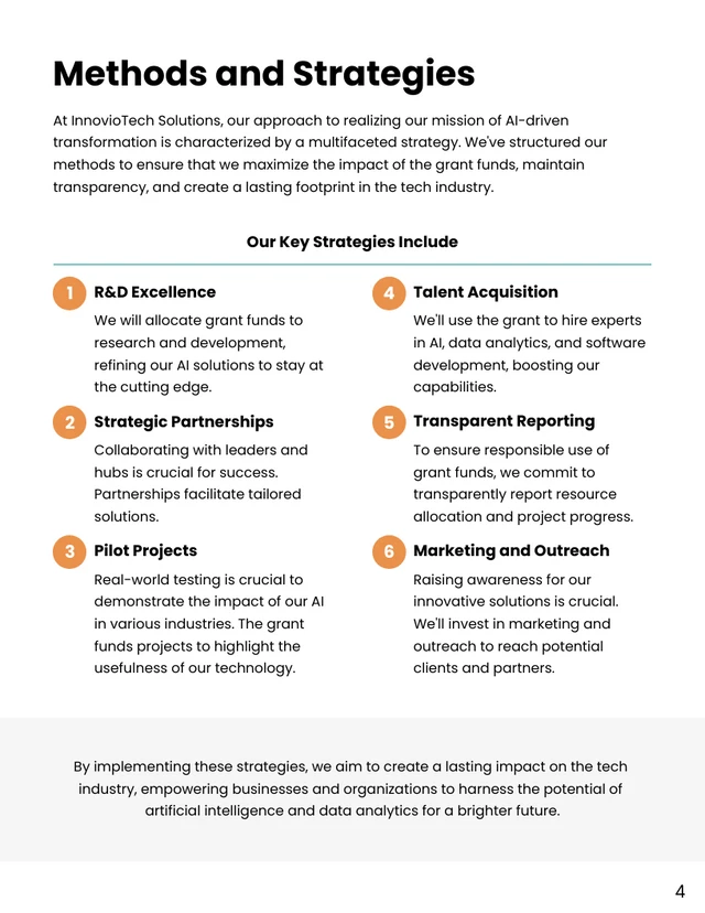 Modern Gray Orange Green Startup Grant Proposal - Page 4