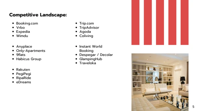 White and Red Airbnb Pitch Deck Template - Page 5