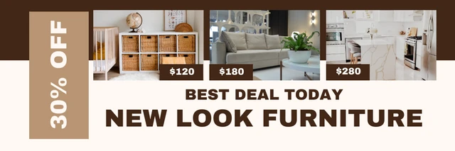 Brown And Cream Simple Furniture Product Banner Template