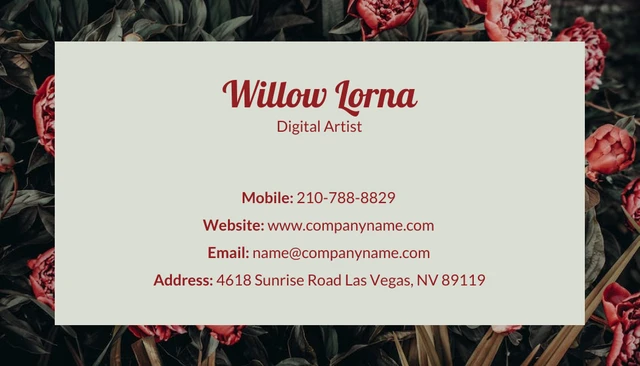 Dark Green Classic Photo Painter Art Studio Business Card - Page 2