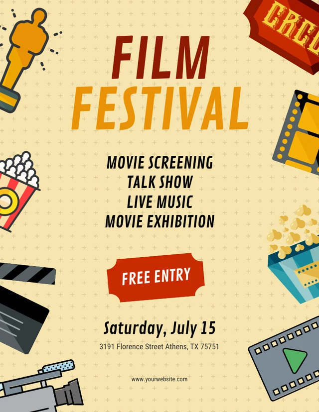 Yellow Film Festival Poster Template
