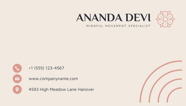 Beige Minimalist Aesthetic Yoga Business Card - Page 2