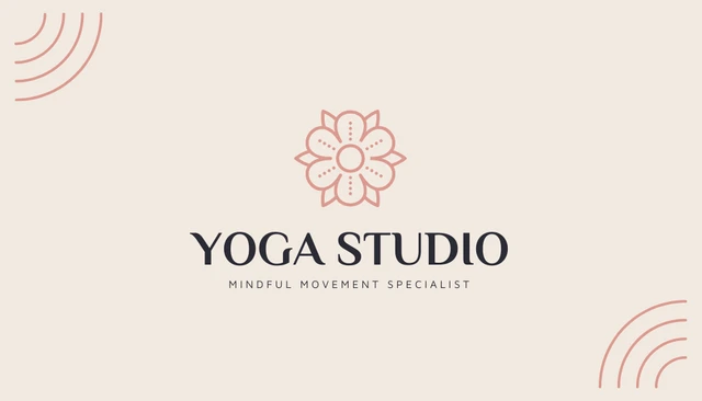 Beige Minimalist Aesthetic Yoga Business Card - Page 1