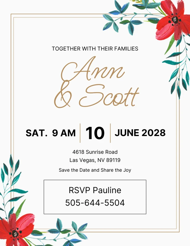 White Cream Flower Engagement Party Invitation Template