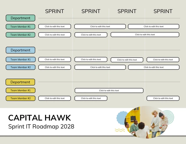 Retro Blank IT Roadmap Template