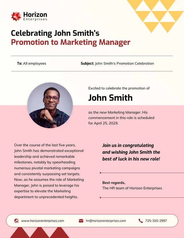 Marketing Manager Promotion Email Newsletter Template