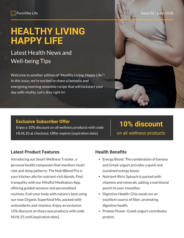 B2C Health and Wellness Newsletter Template