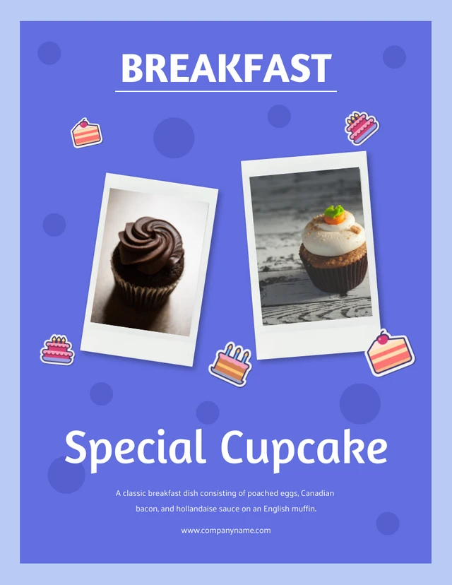 Purple Minimalist Cupcake Flyer Template
