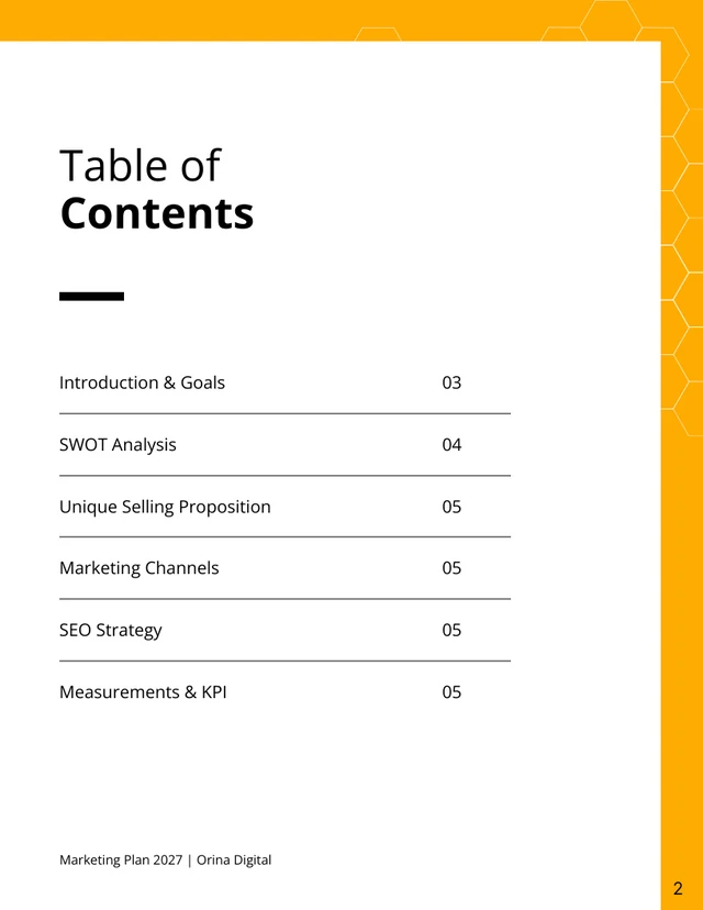 Small Business Marketing Plan Template - Page 2