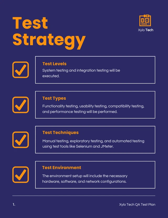 Dark Blue And Orange Test Plan - Page 2