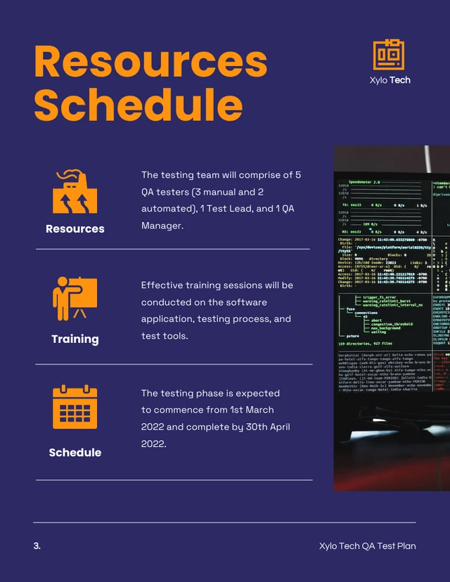 Dark Blue And Orange Test Plan - Page 4