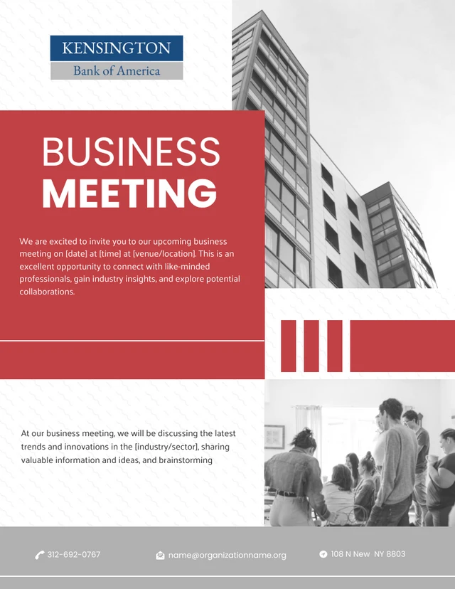 Business Newsletters Red Simple Business Meeting