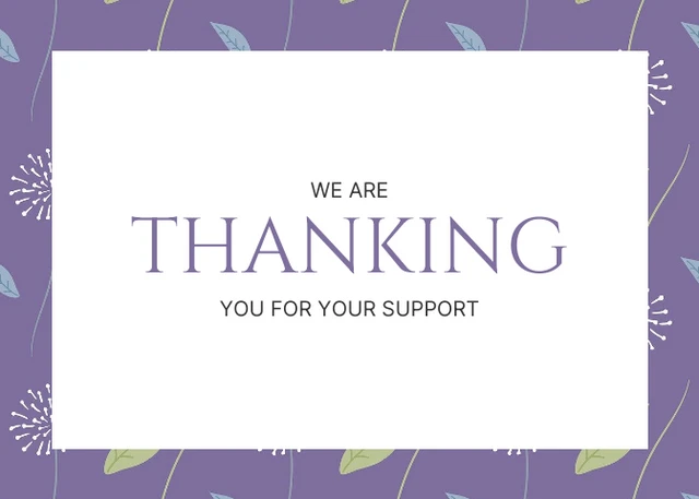 Purple Aesthetic Floral Pattern Business Thankyou Postcard - Page 1