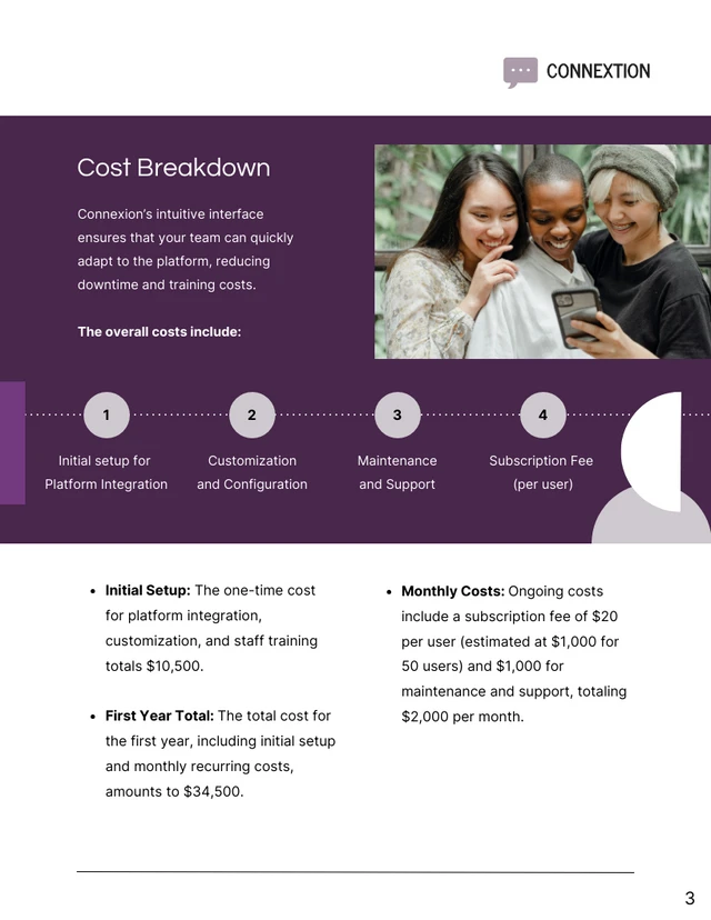 Purple And White Modern Shape Sales Proposal - Page 3