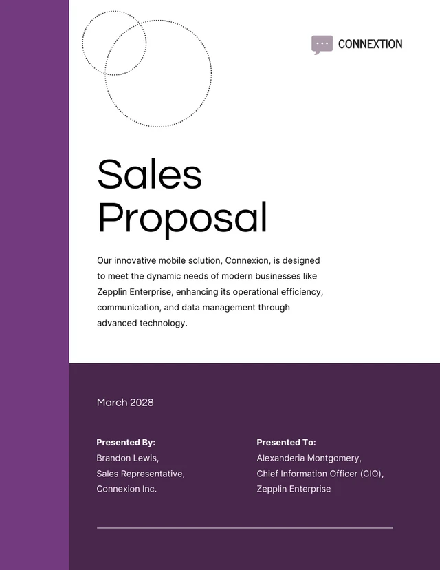 Purple And White Modern Shape Sales Proposal - Page 1