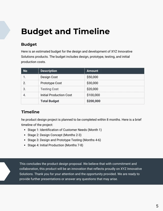 Product Design Proposal - Page 5