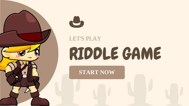 Brown Playful Cute Illustration Riddle Game Presentation - Page 1