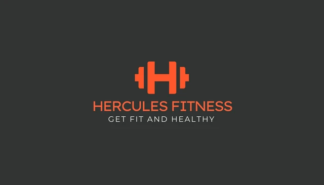 Dark Grey And Orange Modern Fitness Business Card - Page 1