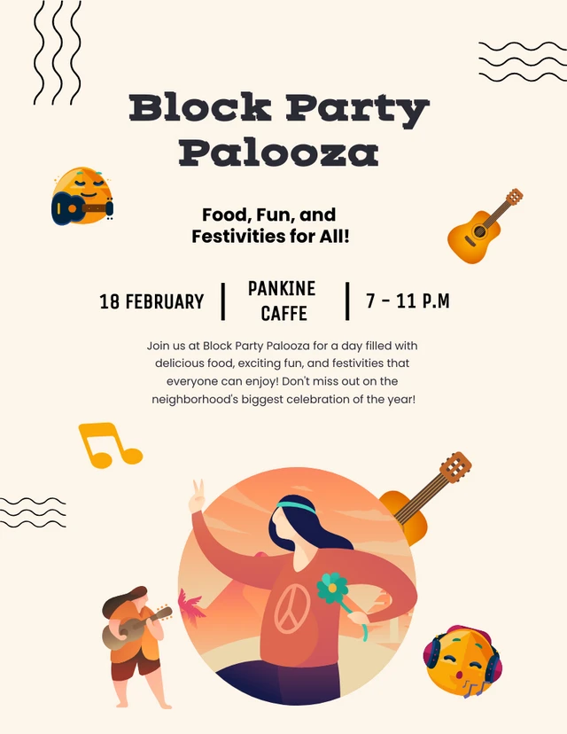 Broken White Block Party Invitation Template