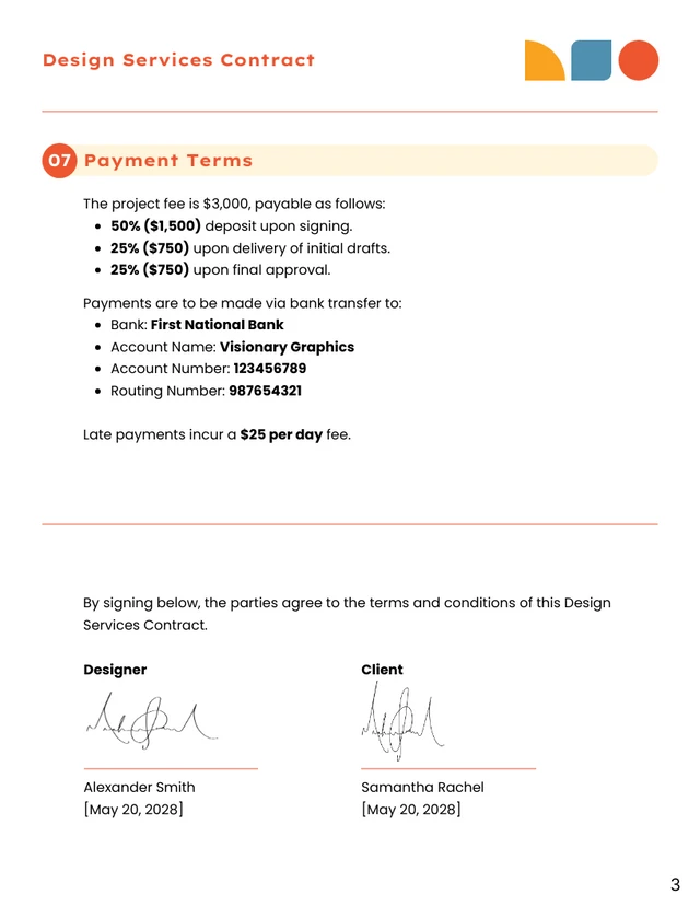 Design Services Contract Template - Page 3